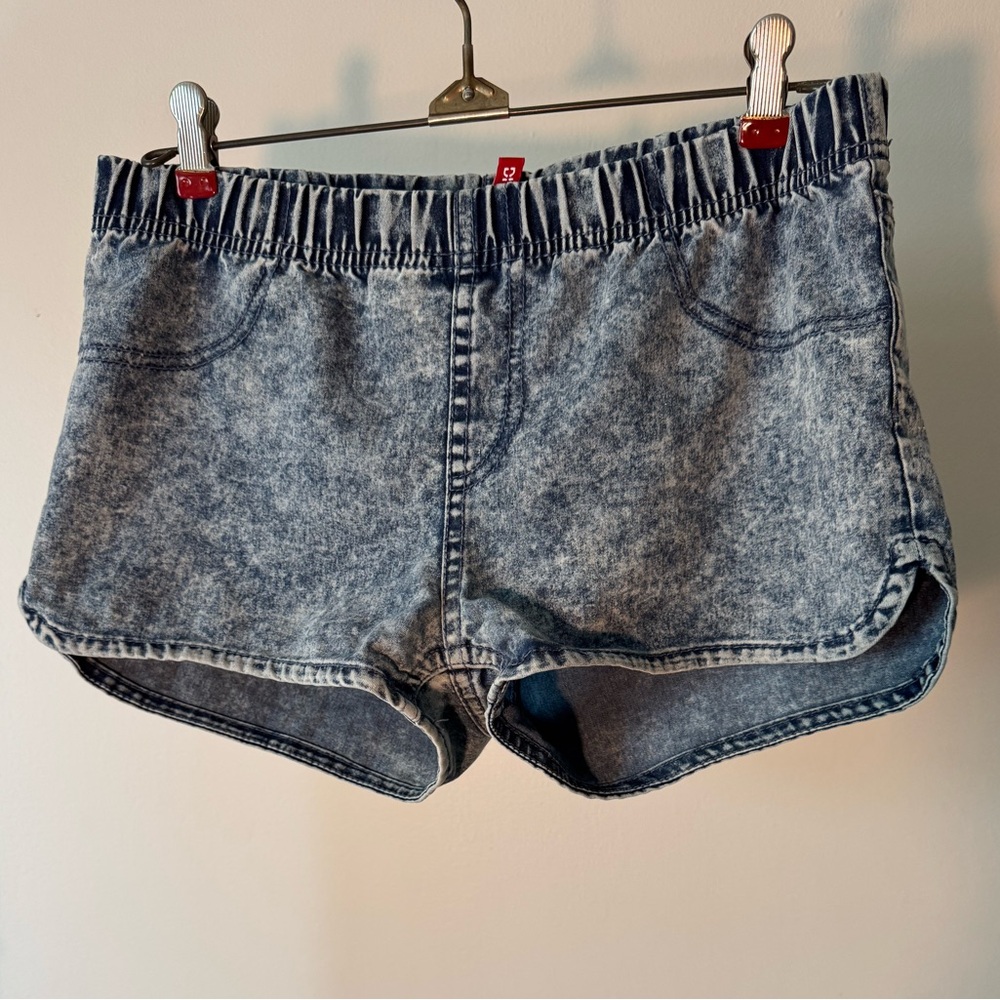 Elastic Waist “Denim” Shorts